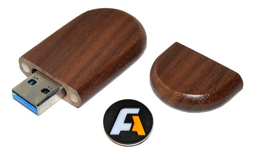 Memoria Usb Madera Round Simply Para Grabado Laser Cnc 