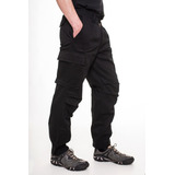 Pantalón Hombre Cargo  Negro 6 Bolsillos Laser Rock