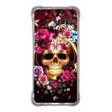 Capa Capinha Personalizada De Celular Caveira Floral Cav26