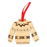 Bambalina Adorno Navideño Madera Personalizable Abrigo Lana