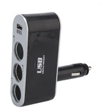 Triple Adaptador 3 Bocas + 1 Cargador Usb Auto Wf-0100