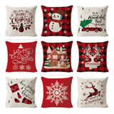 9 Funda De Almohada De Papá Noel Decoración Navideña Del Hog