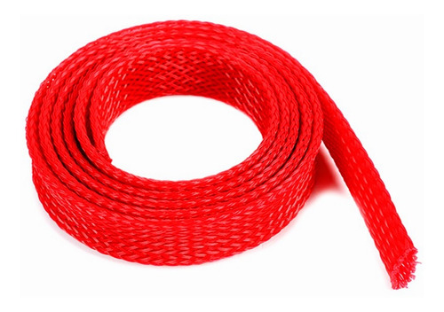 Malla Cubre Cable Piel De Serpiente Rojo 11mm X 5 Metros