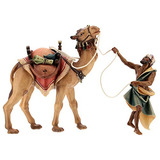 Caballo Y Camello De Madera Pintado 10cm Val Gardena