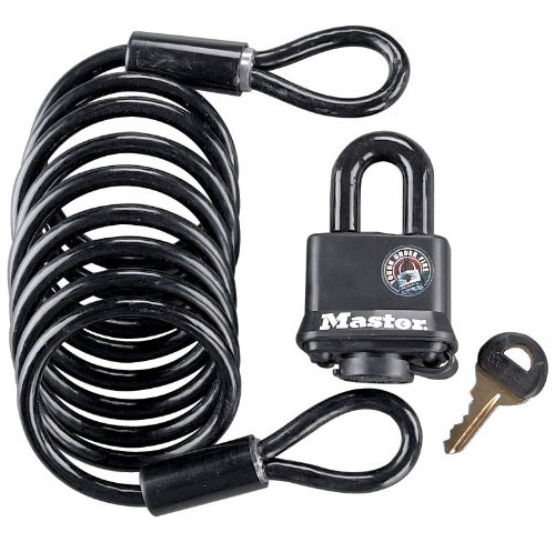 Cable Enrollable De 6 Pies Y Candado De Acero Master Lock