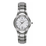 Relógio Bulova Feminino Prata Wb29278s Com 22 Diamantes 