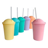 Vasos Plasticos Milkshake Pasteles X 40 U - Lollipop