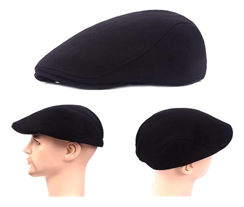 Unisexo Gorro Boina Negra Plano Tradicional