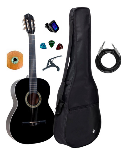 Violão Elétrico Giannini Nylon Clássico N-14 Bk Kit Completo