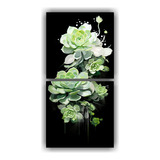 160x80cm Cuadros De Plantas Suculentas En Verde Y Blanco