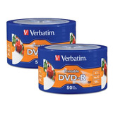 100 Dvd-r Imprimible Full Face Marca Verbatim 100 Pzs