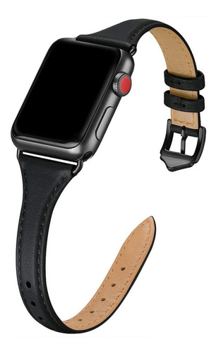 Malla Cuero Negro Para Apple Watch (42/44mm) Wfeagl