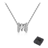 Collar De Plata Cilindro Regalo Para Mujer Cadena Con Caja