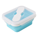  Recipiente De Almoço De Silicone Ionegg Com Colher E Garfo,