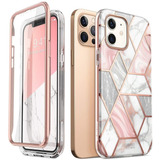 Funda Para iPhone 12/12 Pro, Marmol/rosa/delgada/resistente