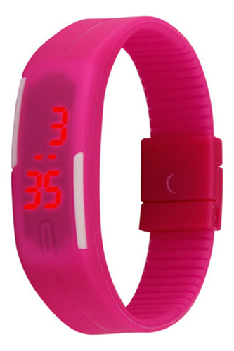 Pulsera De Reloj De Silicona Con Pantalla Táctil Led Rosy Pa