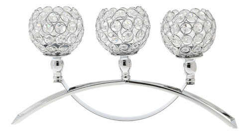 Nohle Candelabro De 3 Brazos, De Cristal, Dorado Candelabro