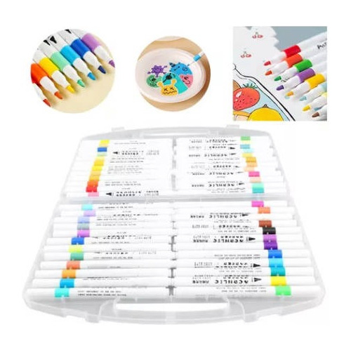 Acrylic De Paint Marker Pens With Stand Portable Box Colocar
