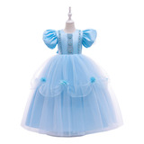 Vestido Cinderella Con Mangas Abullonadas Para Niñas, Ropa N
