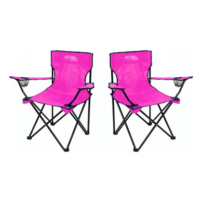 Silla Plegable Rosa Adir 10855 Acampar Playa Jardín 2 Pzs Rosa