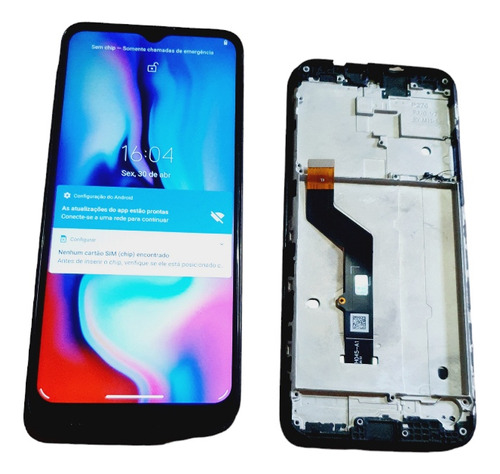 Tela Display Lcd Moto E7 Plus Xt2081 Com Aro Original  Pelíc