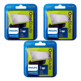 3 Refil Lâmina Compative Oneblade Qp2530 6510 6520 2620 2510