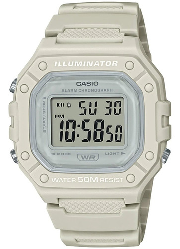 Reloj Casio W218hc Blanco Alarma Cronometro Sumergible 50m