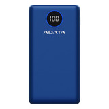 Adata P20000qcd Power Bank 20000mah Carga Rápida Qc/pd, Azul