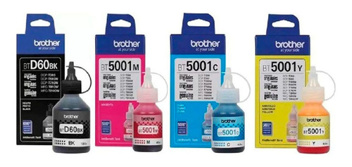 Kit De Tinta Brother X4 Colores Original Btd60bk Bt5001