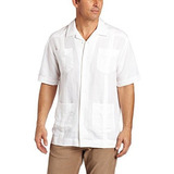 Camisa Guayabera Manga Corta Hombre, Blanca, Mediana.