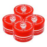 Pack X4 Cera Para Barba Cabello Gel Barbería Obopekal Rojo