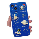 Funda Astronauta Cohete Saturno 3d Para iPhone 14 Plus + Kit