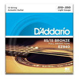 Daddario Ez940 Cuerdas Guitarra Acústica Docerola 10-50 Msi