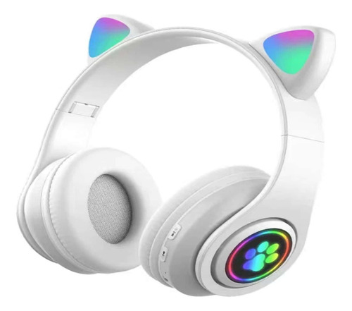 Audifonos Orejas De Gato Bluetooths Led Diadema Niños