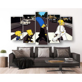 Set De 5 Cuadros Decorativos Los Simpson Moderno Pared - 08