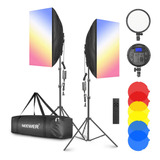 Neewer Kit De Iluminación Led Softbox 2pack Con Filtro Color