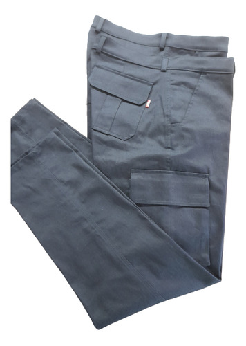 Pantalon Cargo Gabardina Elastizada Negro.