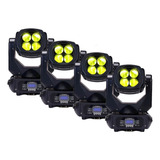 4 Moving Head Beam 100w 4 X 25w Caleidoscópio Disco De Cor