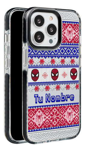 Funda Para iPhone Spiderman Ugly Suéter Navidad Nombre