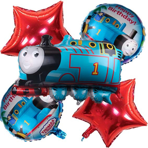 Set De 5 Globos Decoracion Thomas Tren Buket Figuras 