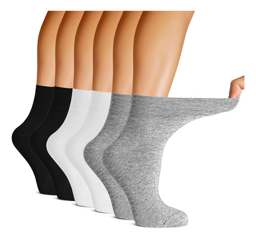 Pack 12 Calcetines Diabetico Para Mujer De Algodon