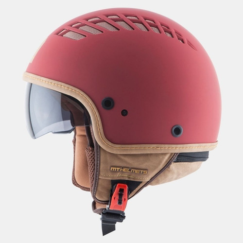 1 Casco Scooter Moto Mt Interior Desmontable Mate Rojo Xl 62