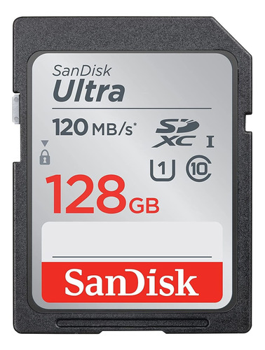Sandisk Memory Card, 128gb, Ultra Sdxc, 120 Mb/s