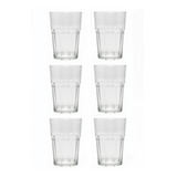 Vaso Bar Durax Vidrio Gaseosa Facetado Simil Nadir 2711 X6