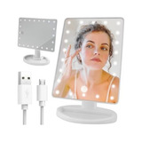 Espejo Maquillaje Tactil Luz 16 Led 3 Modos Usb