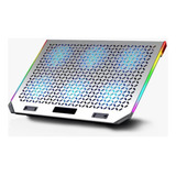 Base Ventilador Enfriador Notebook 6 Fans Aluminio Rgb 2 Usb