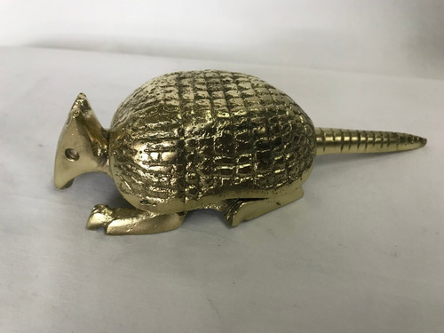 Armadillo En  Bronce Cenicero Macizo Antiguo