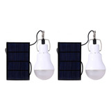 2x Lámpara Led Alimentada Por Panel Solar Campi Portable Ao