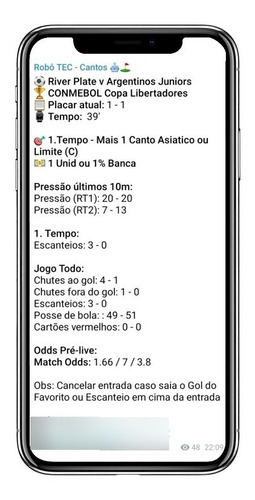 Robo Tec Tips Escanteios Trader Esportivo Mensal