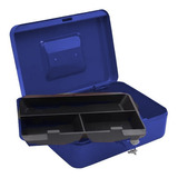 Caja De Dinero Fuerte Seguridad Metálica 20 Cm Color Azul